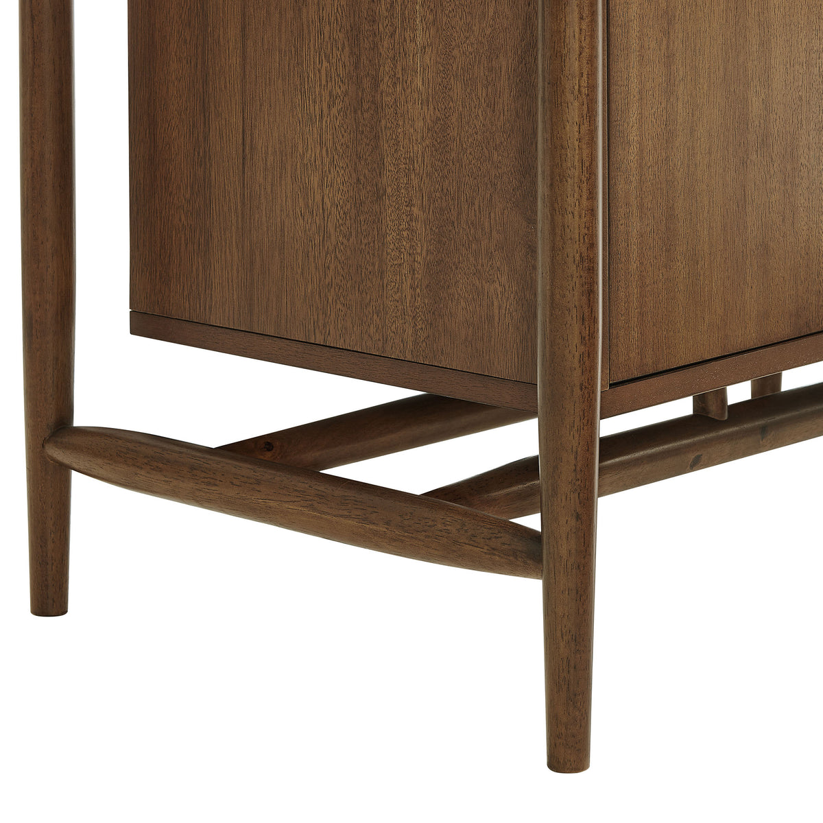 Rothwell 64 Inch 4-Door Acacia Veneer Sideboard Buffet Cabinet - Walnut