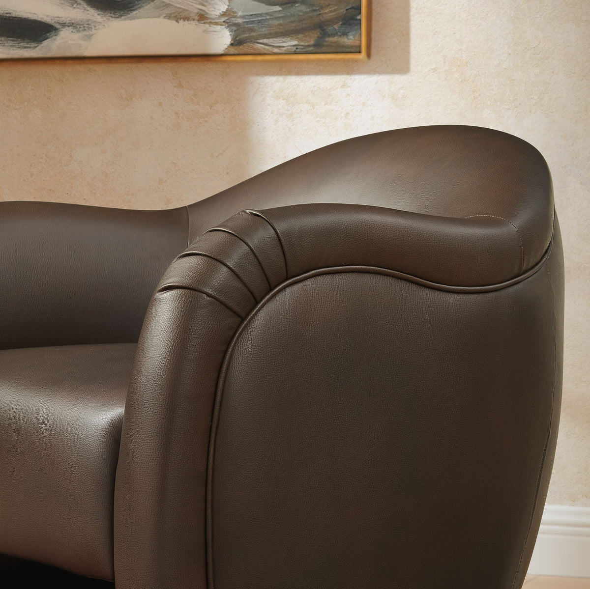 Compose Barrel Vegan Leather Accent Chair - Espresso