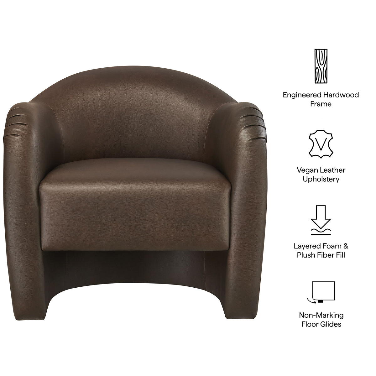 Compose Barrel Vegan Leather Accent Chair - Espresso