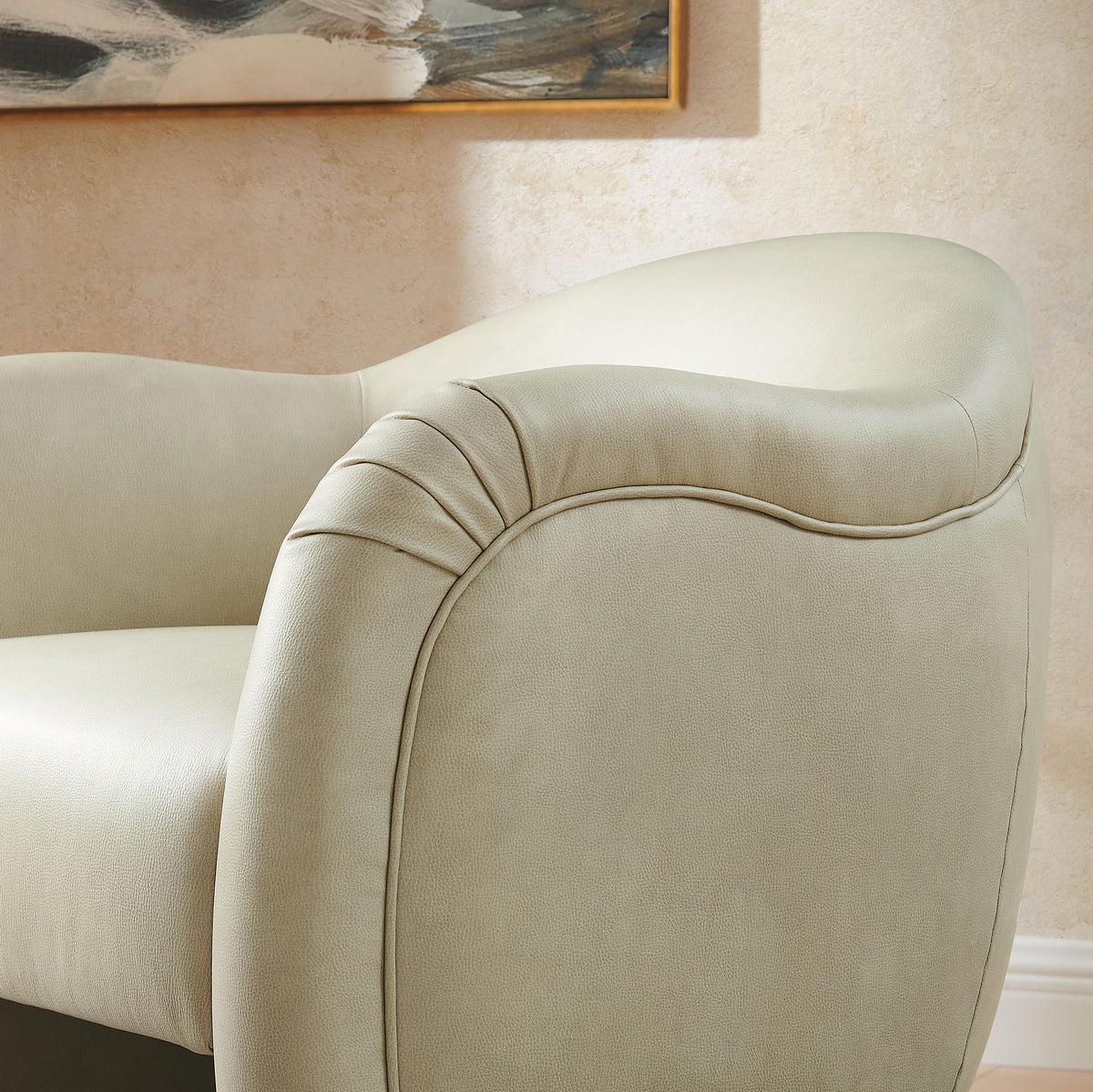 Compose Barrel Vegan Leather Accent Chair - Mineral