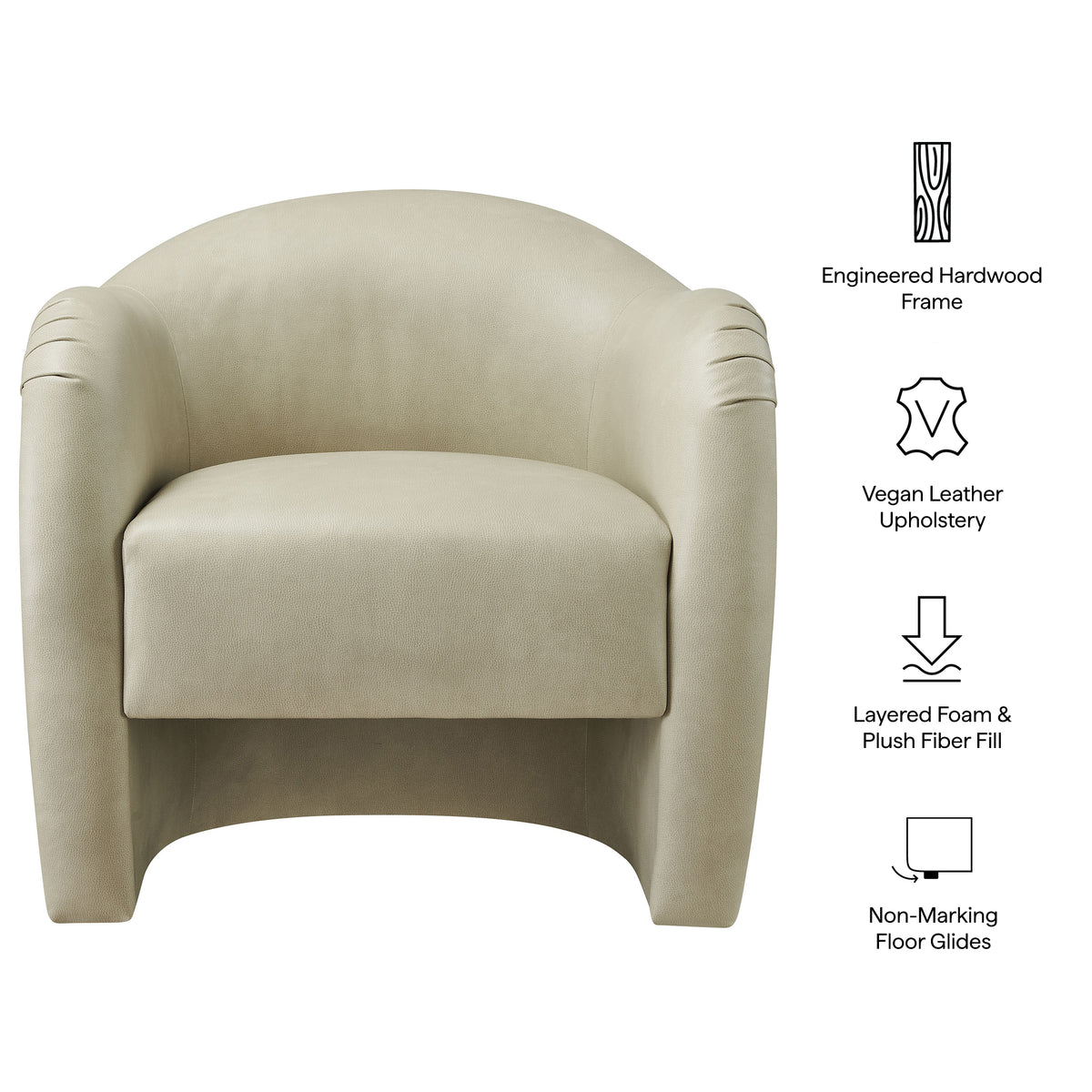 Compose Barrel Vegan Leather Accent Chair - Mineral