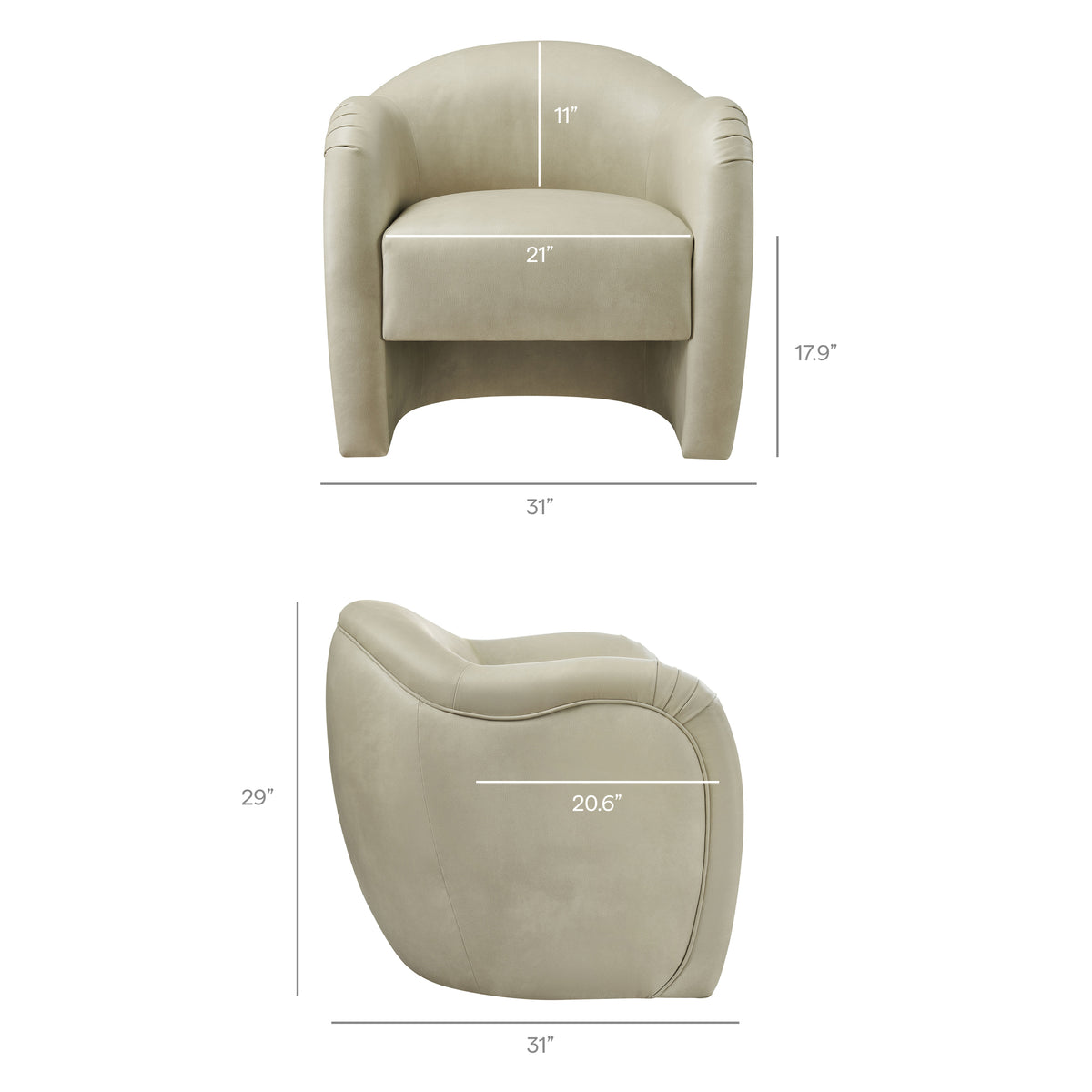 Compose Barrel Vegan Leather Accent Chair - Mineral