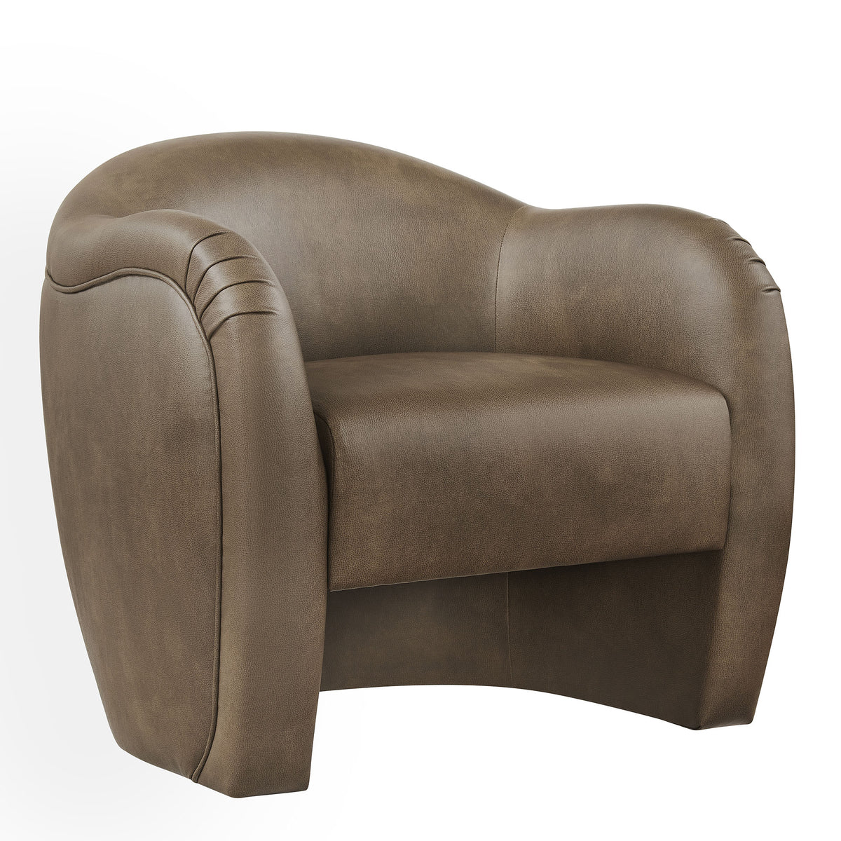 Compose Barrel Vegan Leather Accent Chair - Mushroom