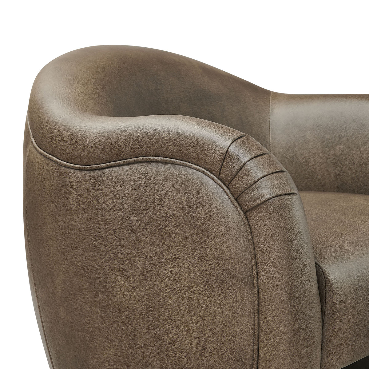 Compose Barrel Vegan Leather Accent Chair - Mushroom
