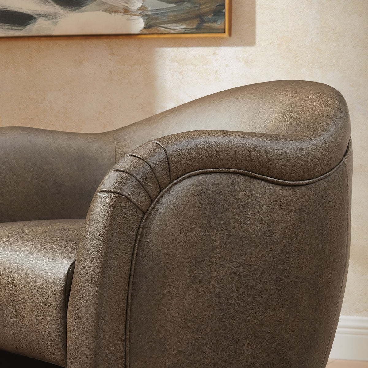 Compose Barrel Vegan Leather Accent Chair - Mushroom