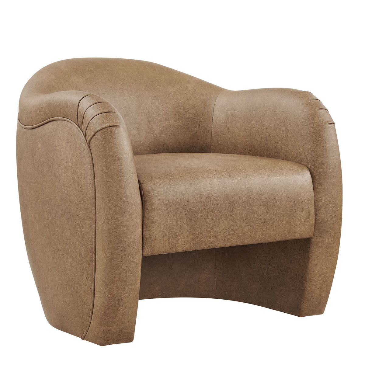 Compose Barrel Vegan Leather Accent Chair - Toast