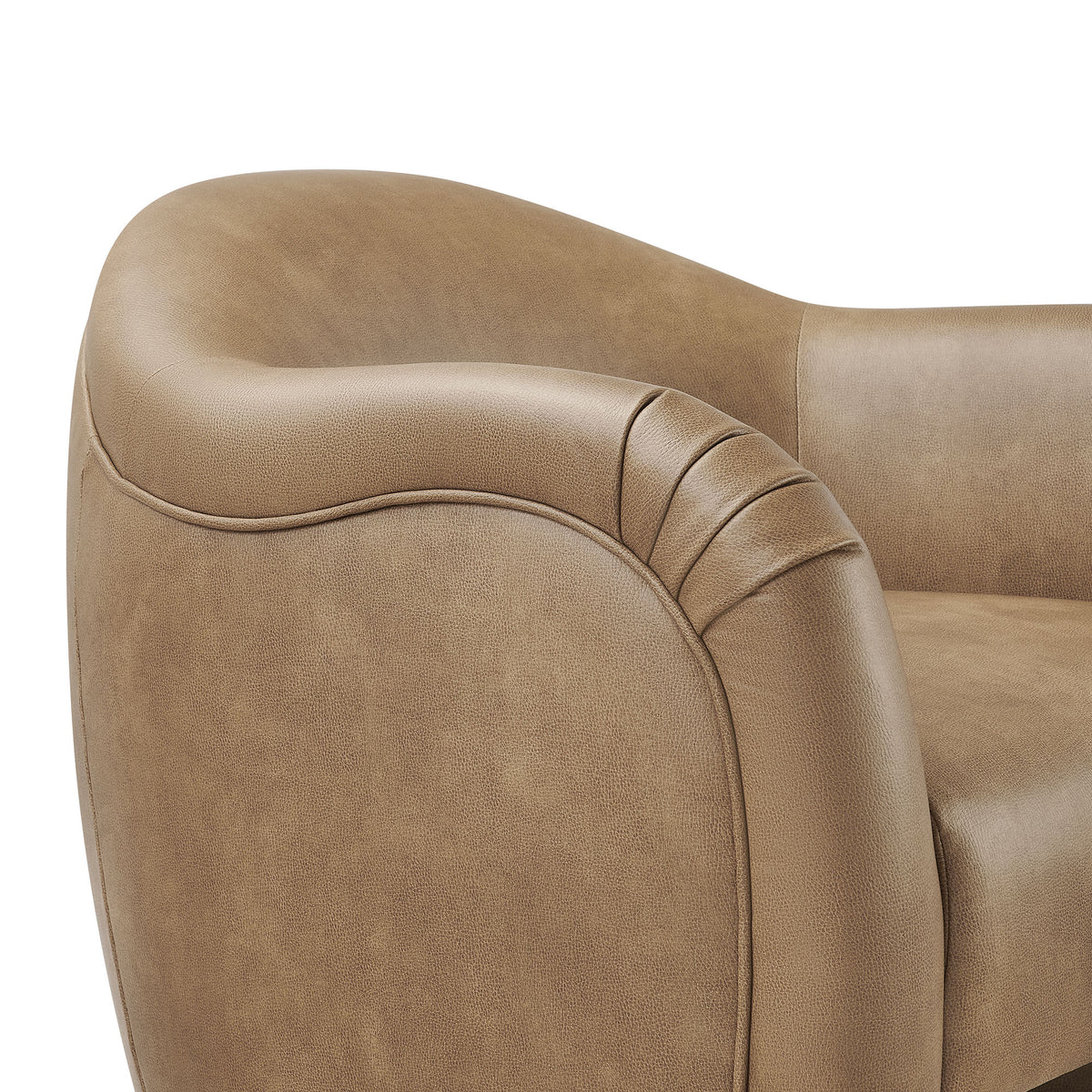Compose Barrel Vegan Leather Accent Chair - Toast