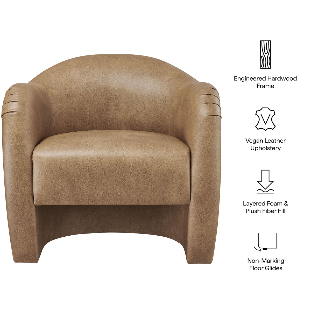 Compose Barrel Vegan Leather Accent Chair - Toast