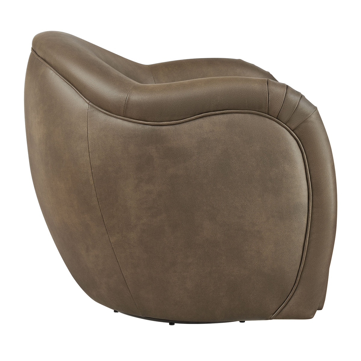 Compose Barrel Vegan Leather Swivel Armchair - Mushroom