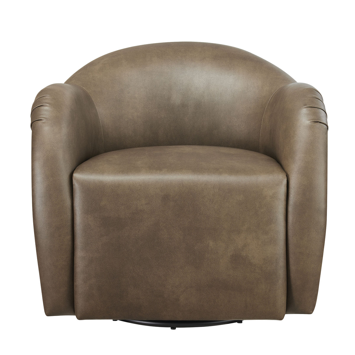 Compose Barrel Vegan Leather Swivel Armchair - Mushroom