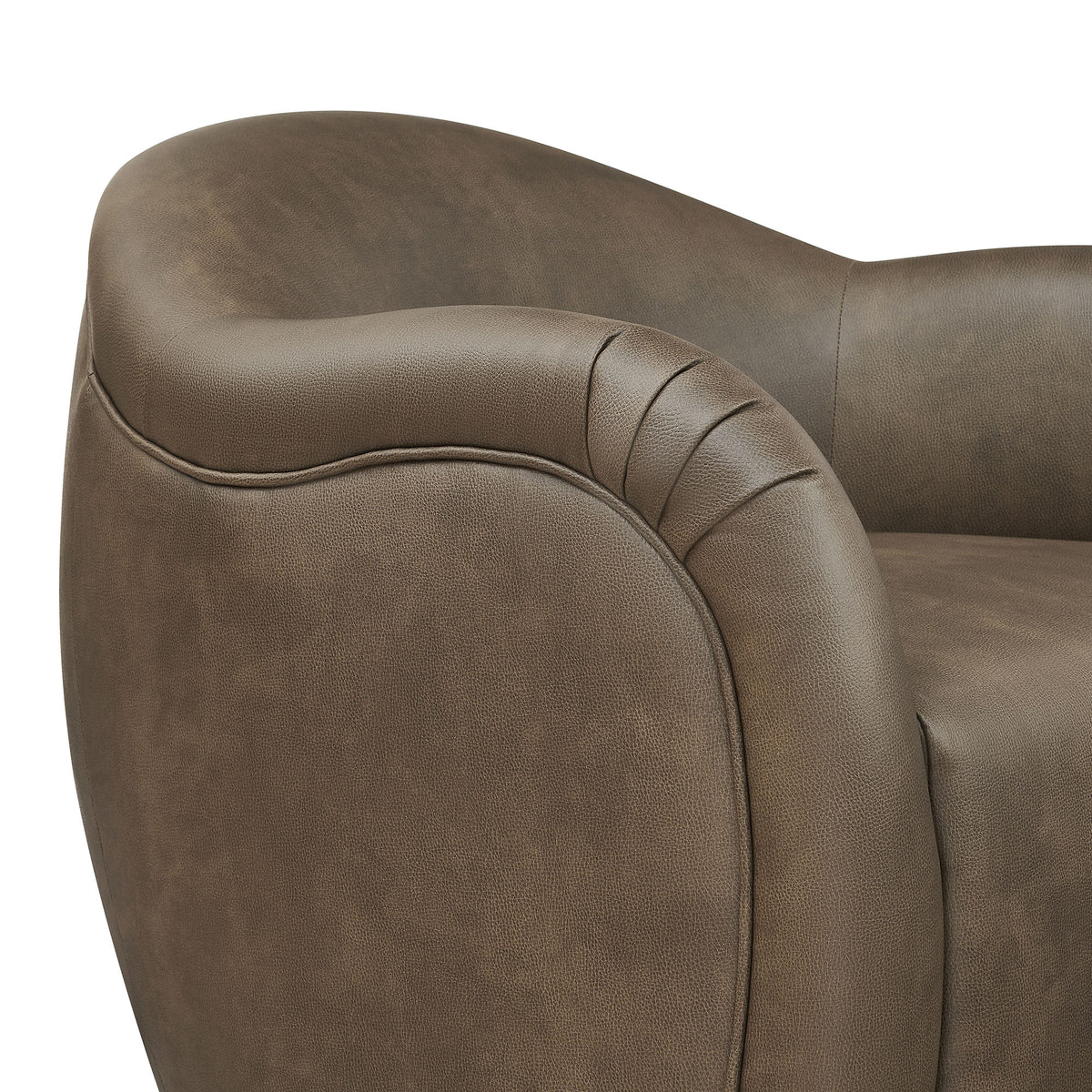 Compose Barrel Vegan Leather Swivel Armchair - Mushroom
