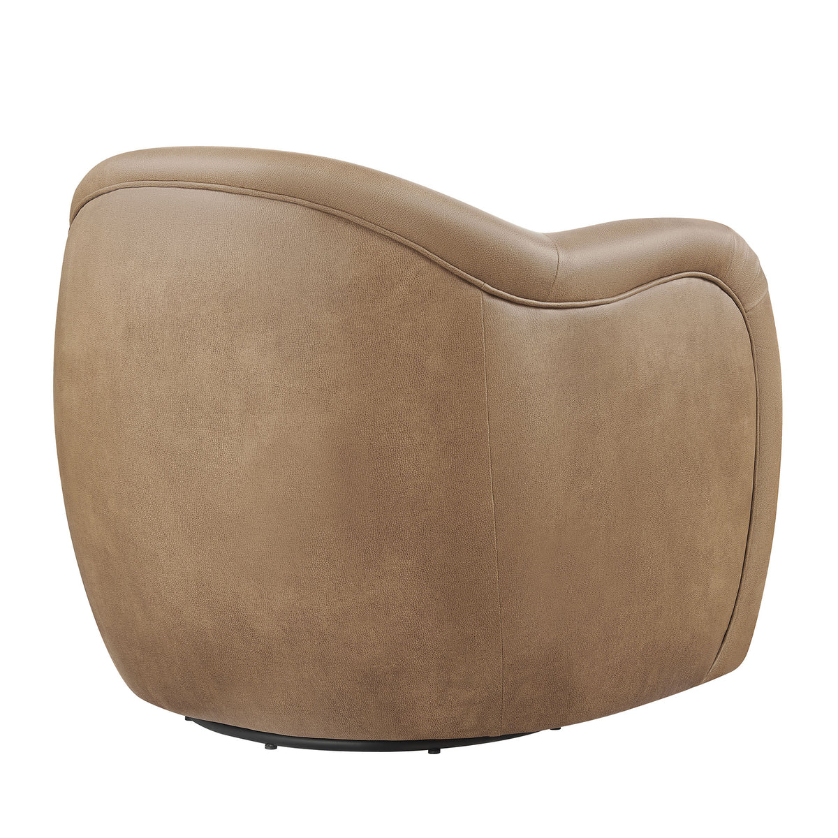 Compose Barrel Vegan Leather Swivel Armchair - Toast