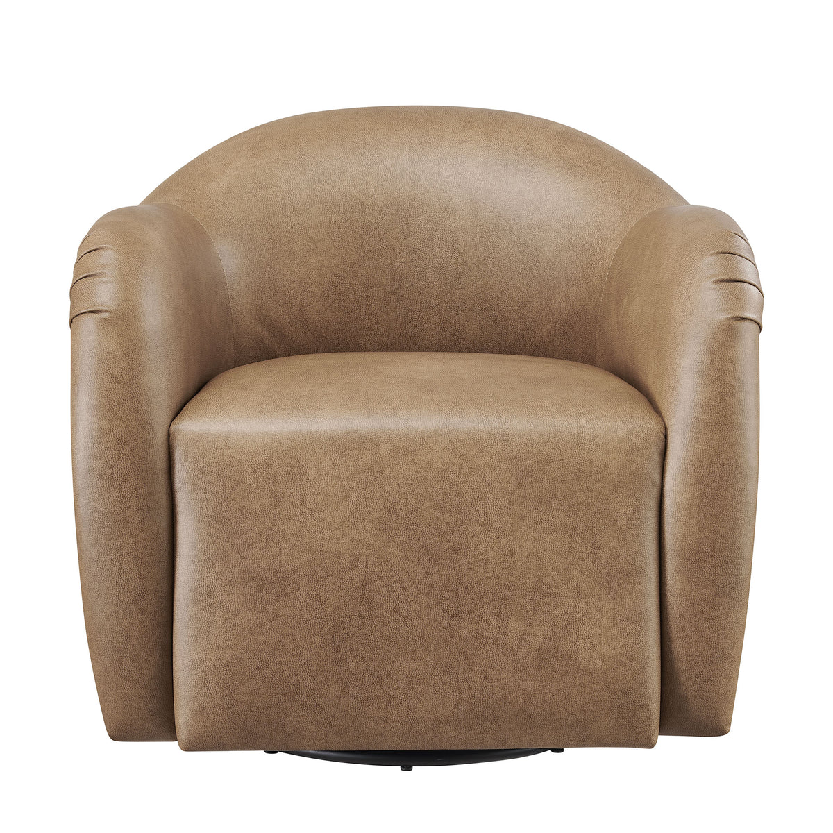 Compose Barrel Vegan Leather Swivel Armchair - Toast