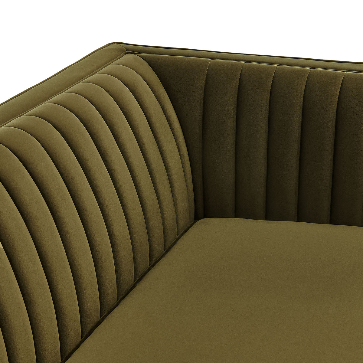 Devote 93 Inch Performance Velvet Channel Tufted Sofa - Cypress