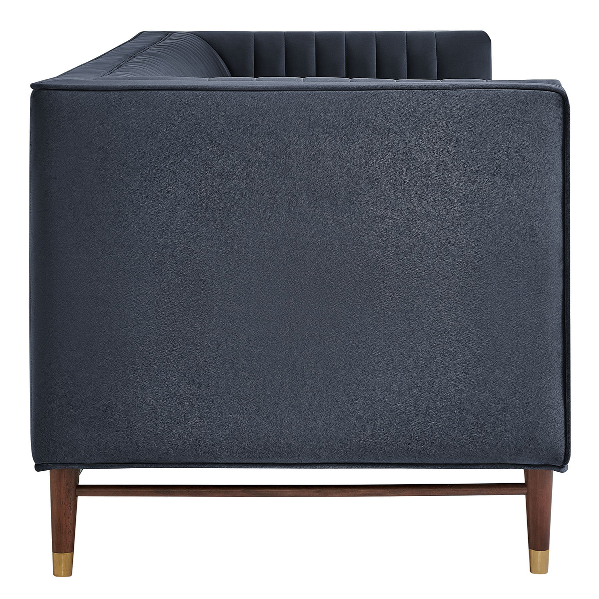 Devote 93 Inch Performance Velvet Channel Tufted Sofa - Marine