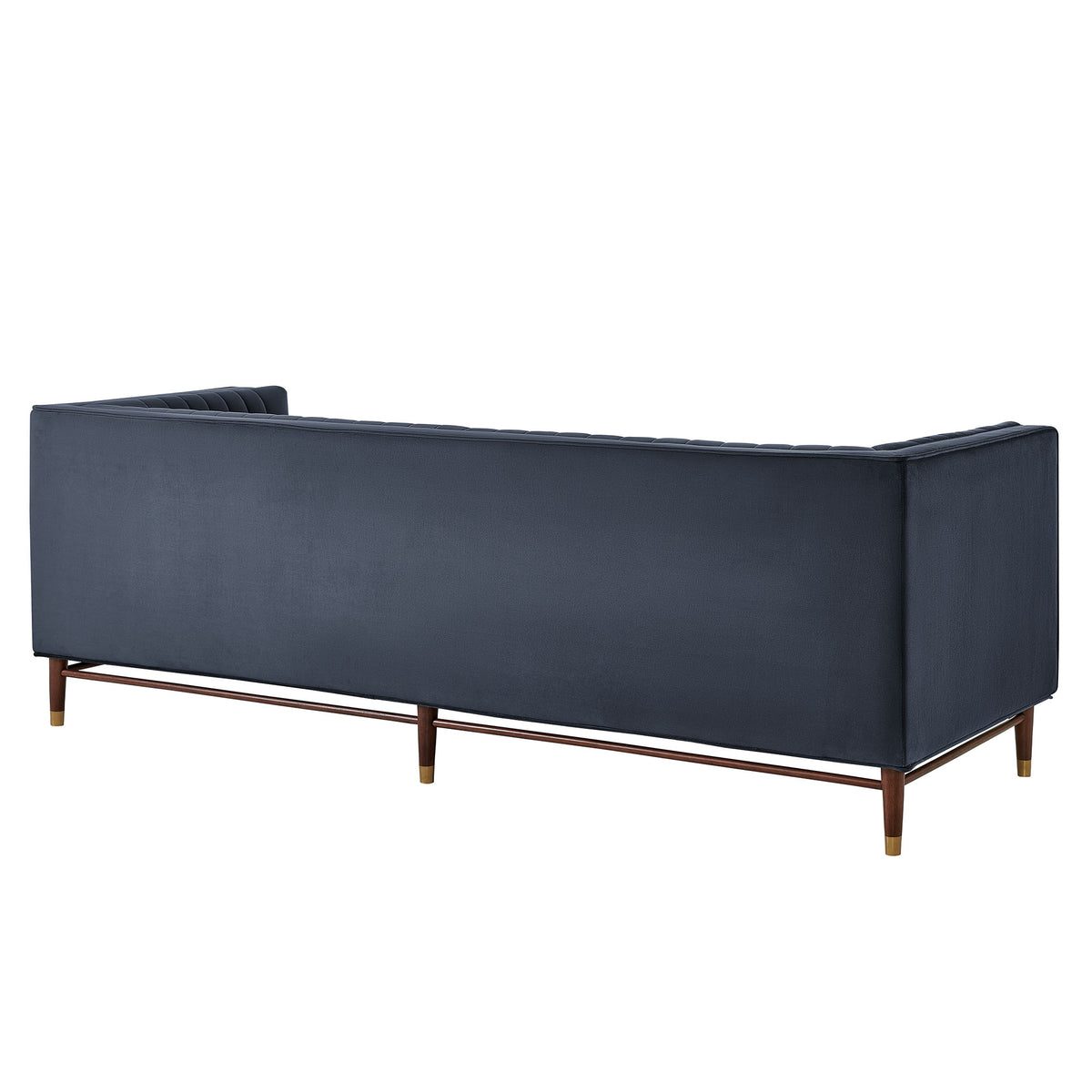 Devote 93 Inch Performance Velvet Channel Tufted Sofa - Marine