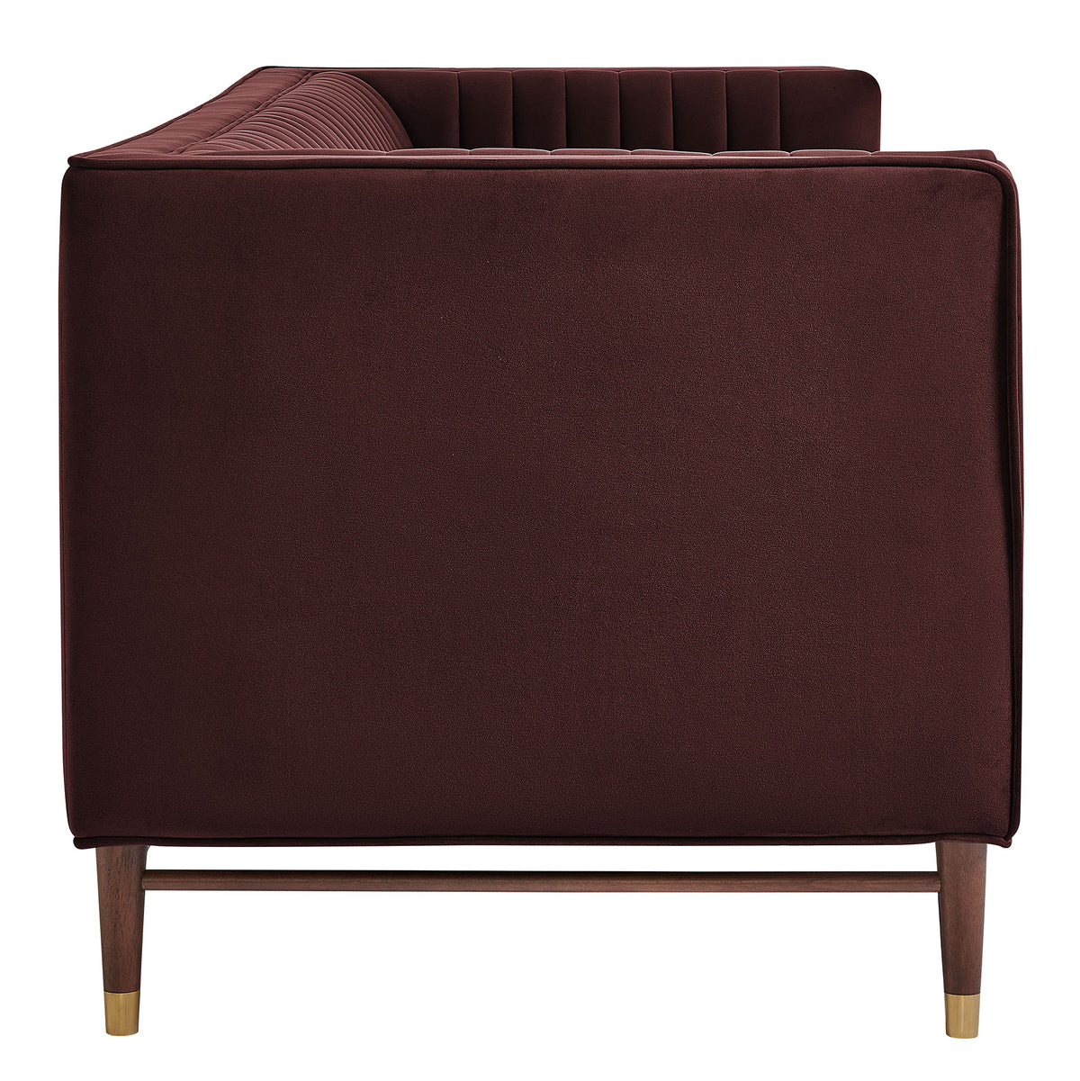 Devote 93 Inch Performance Velvet Channel Tufted Sofa - Mulberry