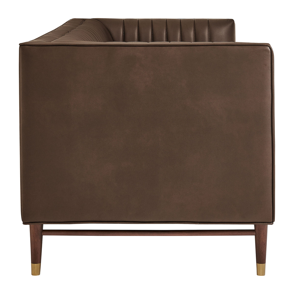 Devote 93 Inch Vegan Leather Channel Tufted Sofa - Espresso