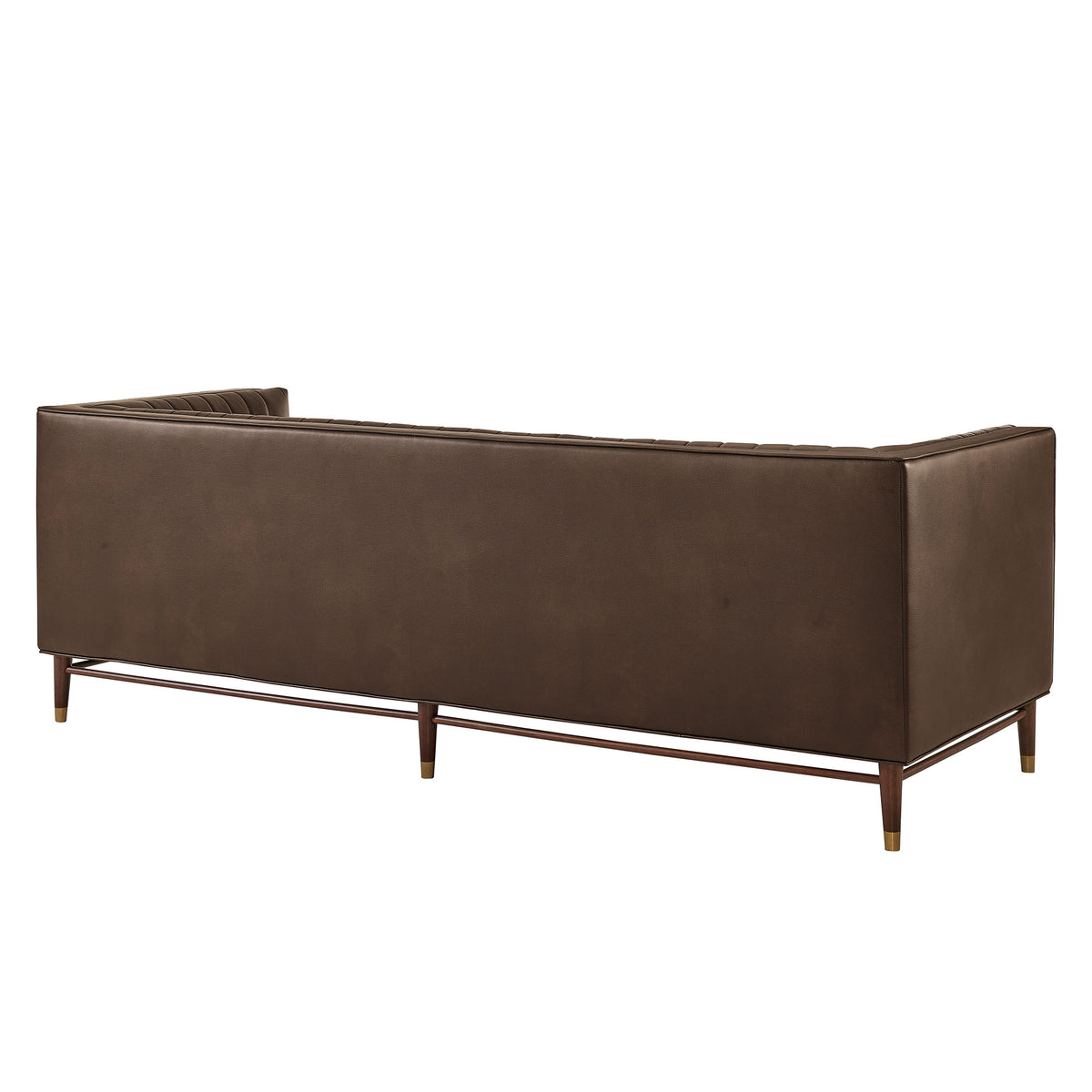 Devote 93 Inch Vegan Leather Channel Tufted Sofa - Espresso