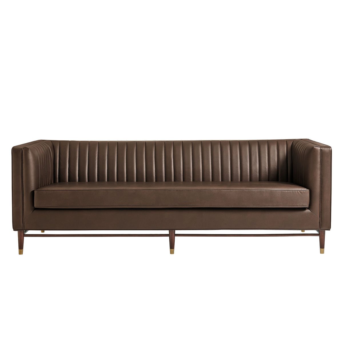 Devote 93 Inch Vegan Leather Channel Tufted Sofa - Espresso