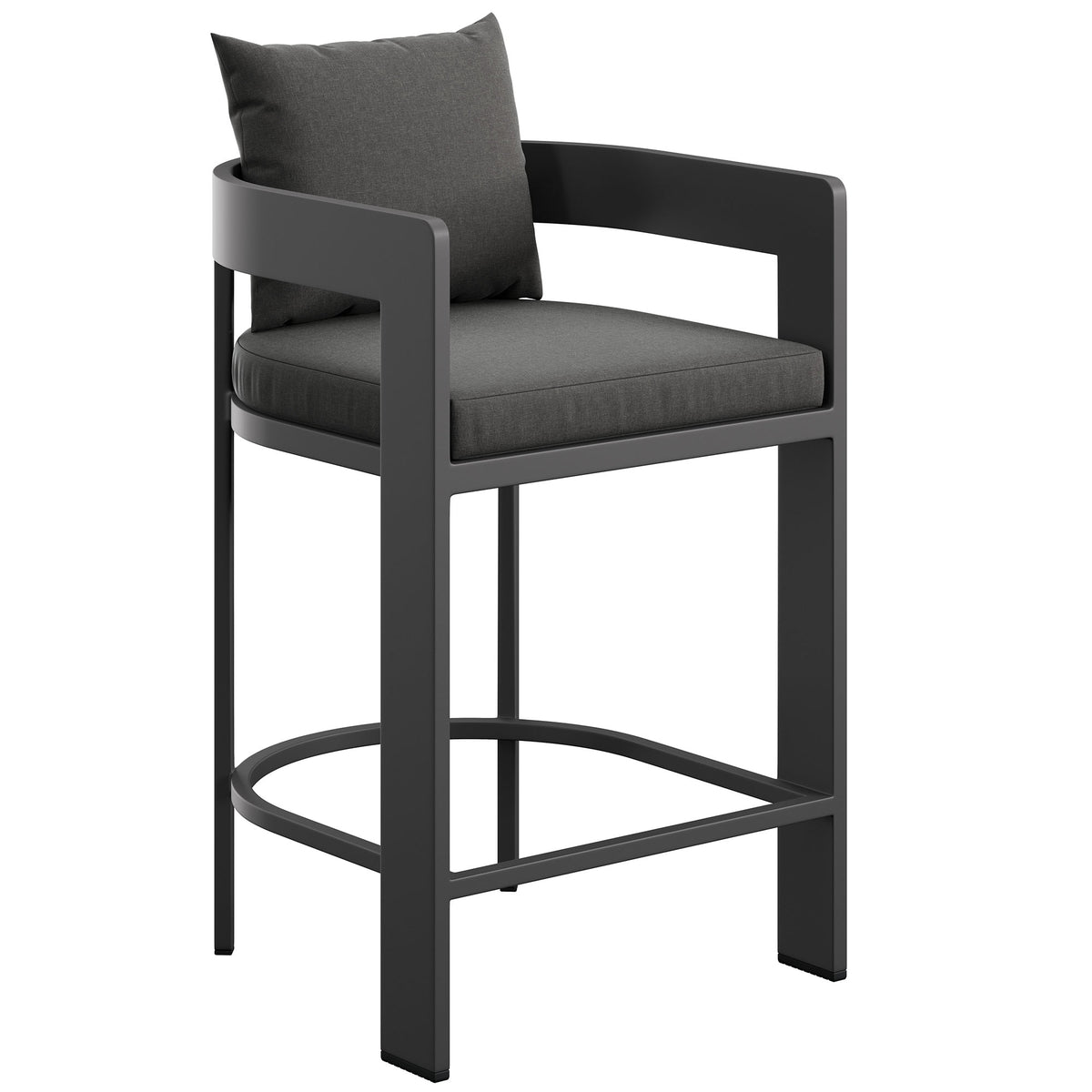 Tahoe Outdoor Patio Patio Aluminum Counter Stools Set of 2 - Charcoal
