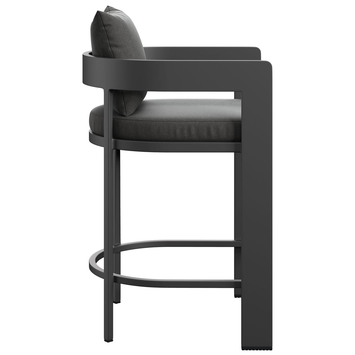 Tahoe Outdoor Patio Patio Aluminum Counter Stools Set of 2 - Charcoal