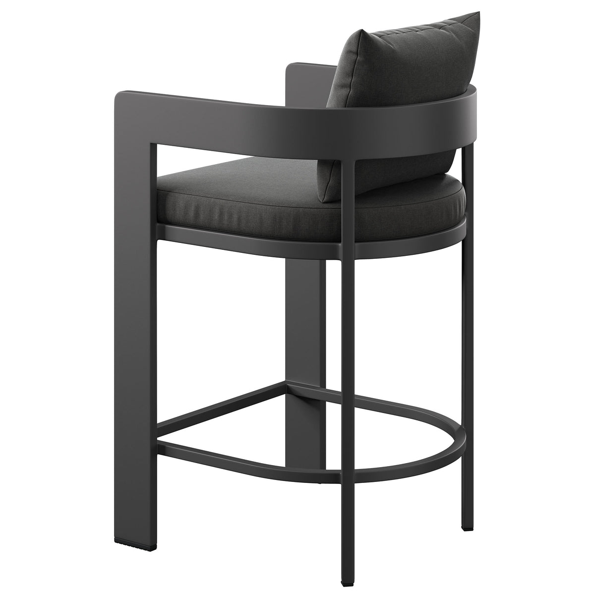 Tahoe Outdoor Patio Patio Aluminum Counter Stools Set of 2 - Charcoal