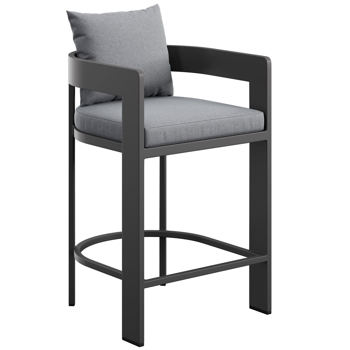 Tahoe Outdoor Patio Patio Aluminum Counter Stools Set of 2 - Gray