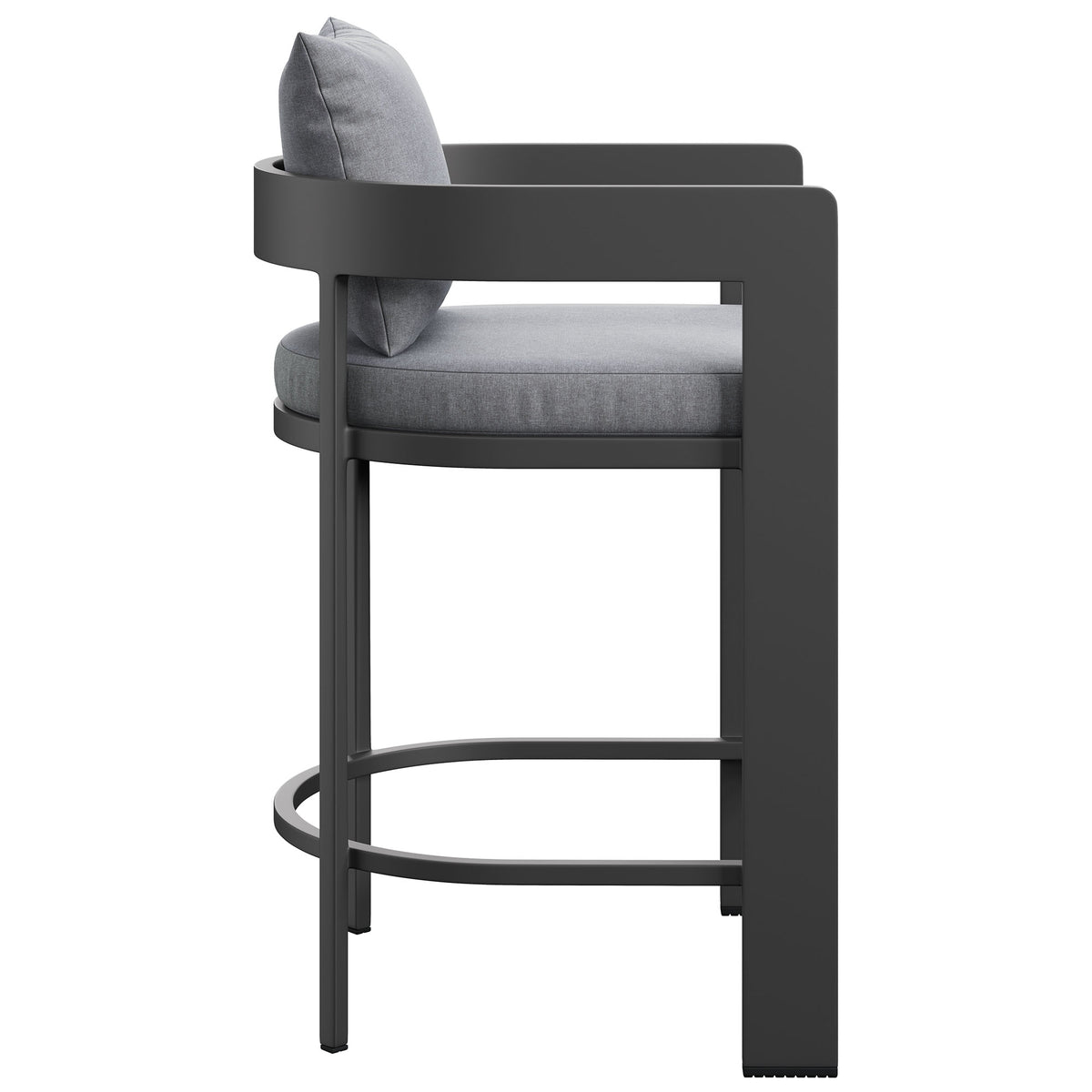 Tahoe Outdoor Patio Patio Aluminum Counter Stools Set of 2 - Gray