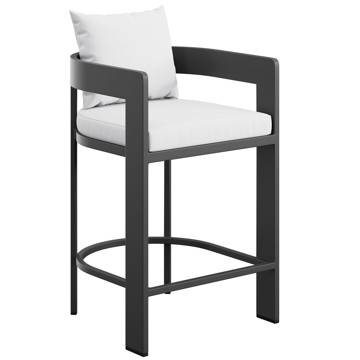 Tahoe Outdoor Patio Patio Aluminum Counter Stools Set of 2 - White