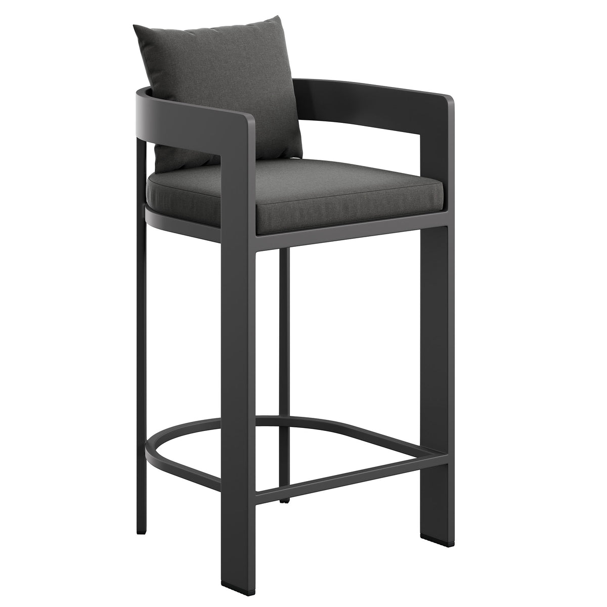Tahoe Outdoor Patio Patio Aluminum Bar Chairs Set of 2 - Charcoal