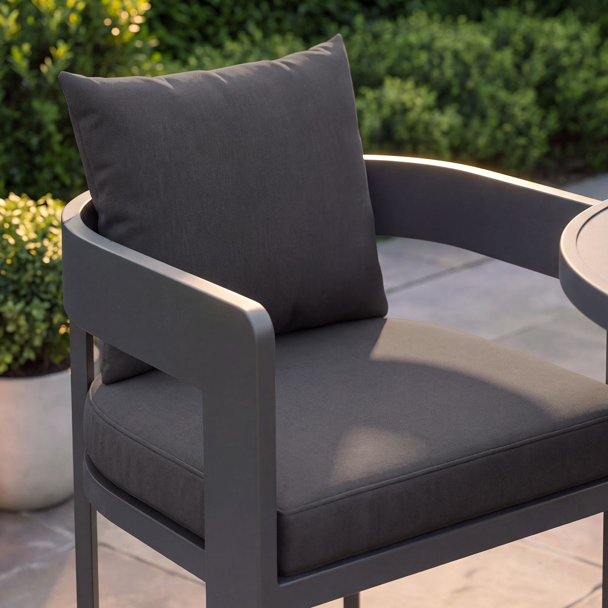 Tahoe Outdoor Patio Patio Aluminum Bar Chairs Set of 2 - Charcoal