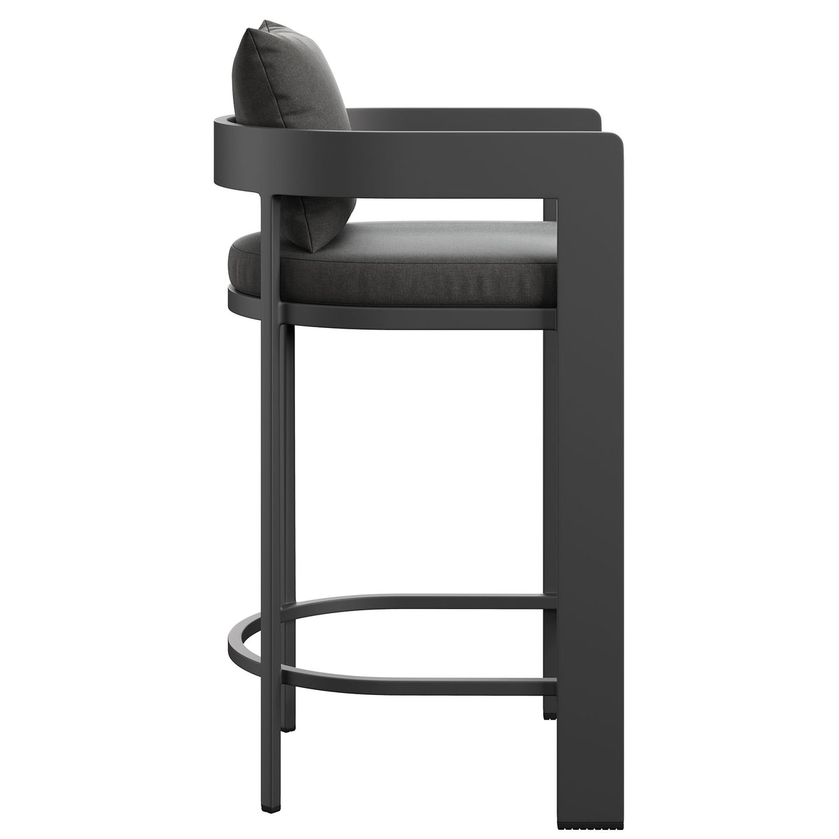 Tahoe Outdoor Patio Patio Aluminum Bar Chairs Set of 2 - Charcoal