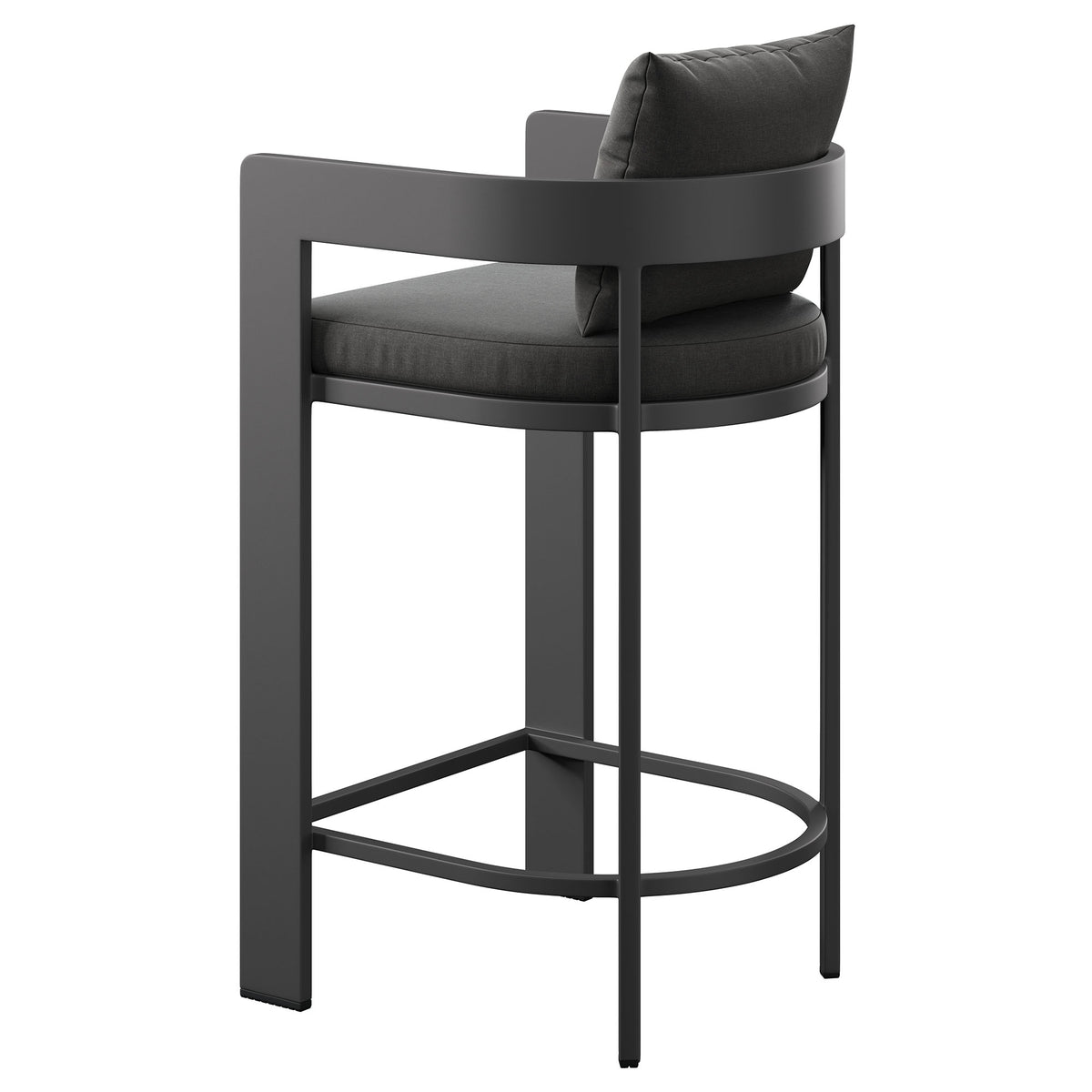 Tahoe Outdoor Patio Patio Aluminum Bar Chairs Set of 2 - Charcoal
