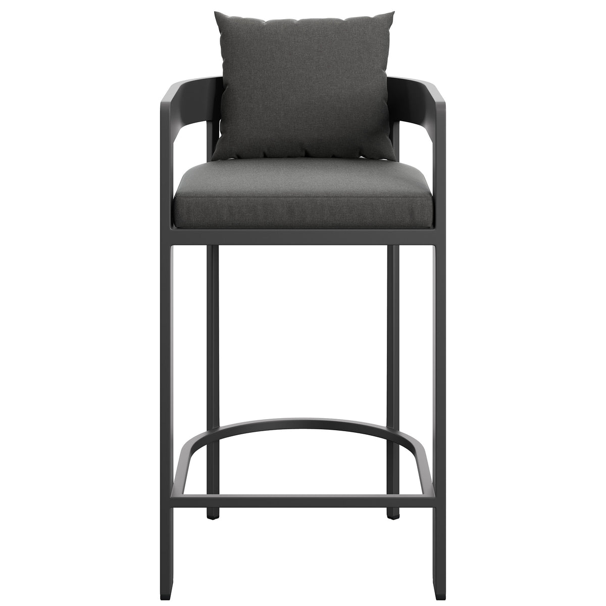Tahoe Outdoor Patio Patio Aluminum Bar Chairs Set of 2 - Charcoal
