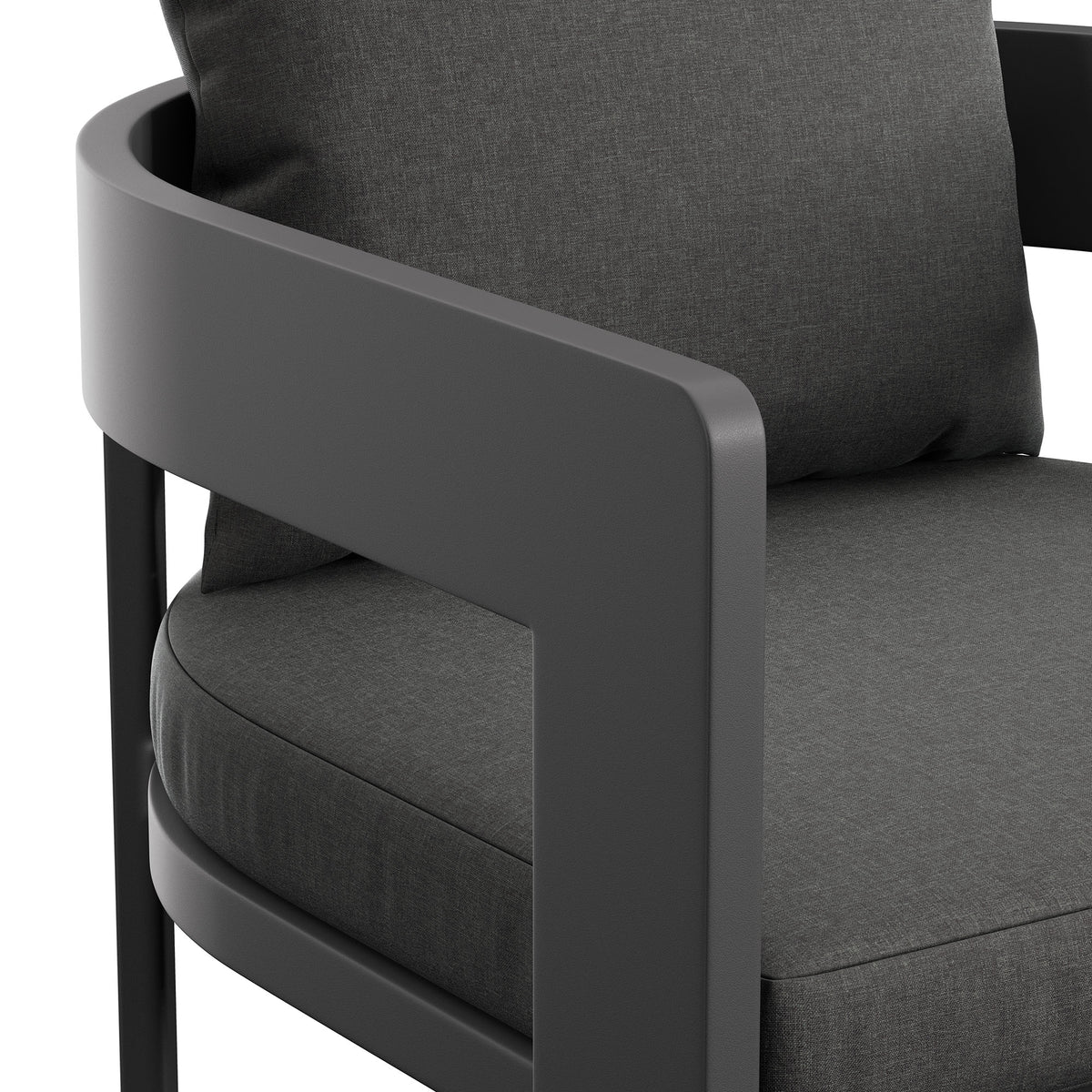 Tahoe Outdoor Patio Patio Aluminum Bar Chairs Set of 2 - Charcoal