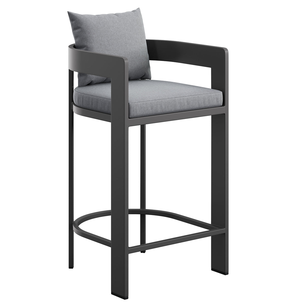 Tahoe Outdoor Patio Patio Aluminum Bar Chairs Set of 2 - Gray