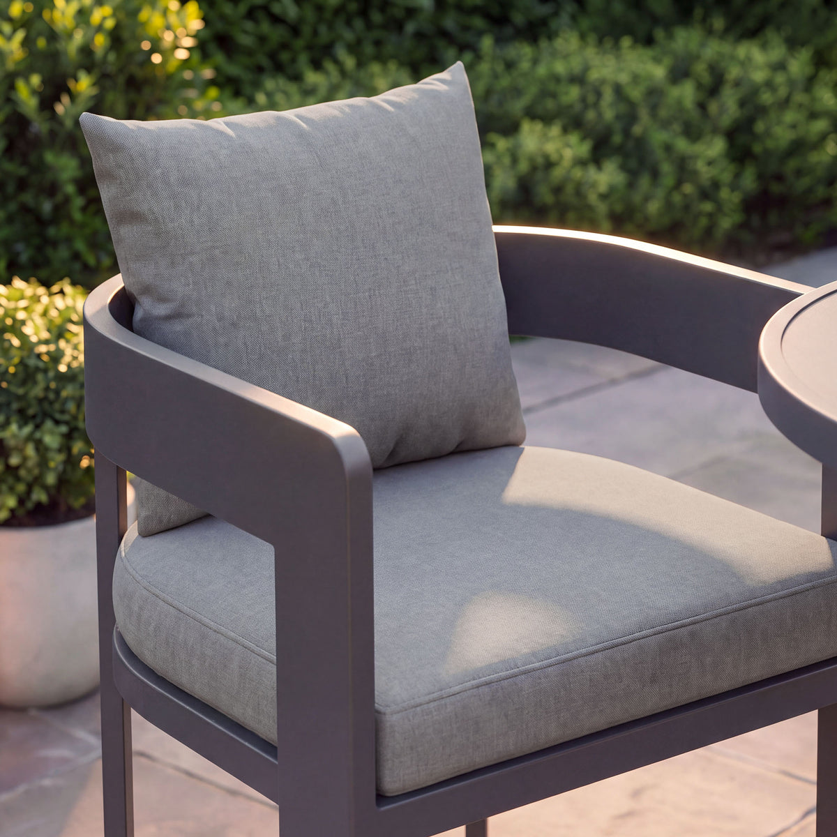 Tahoe Outdoor Patio Patio Aluminum Bar Chairs Set of 2 - Gray