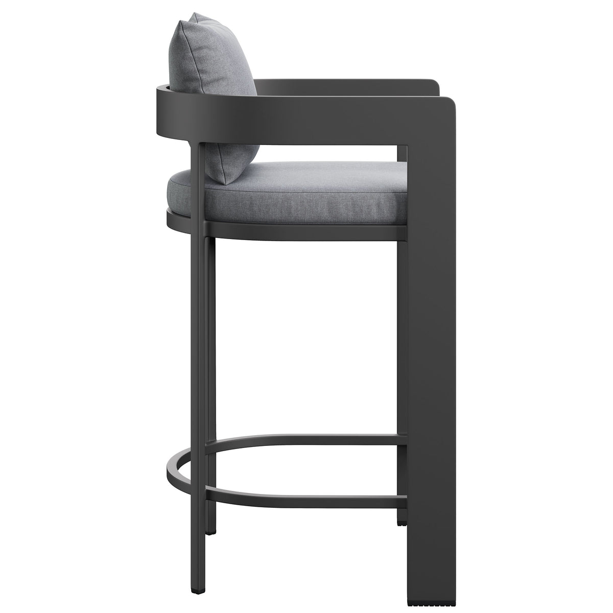 Tahoe Outdoor Patio Patio Aluminum Bar Chairs Set of 2 - Gray