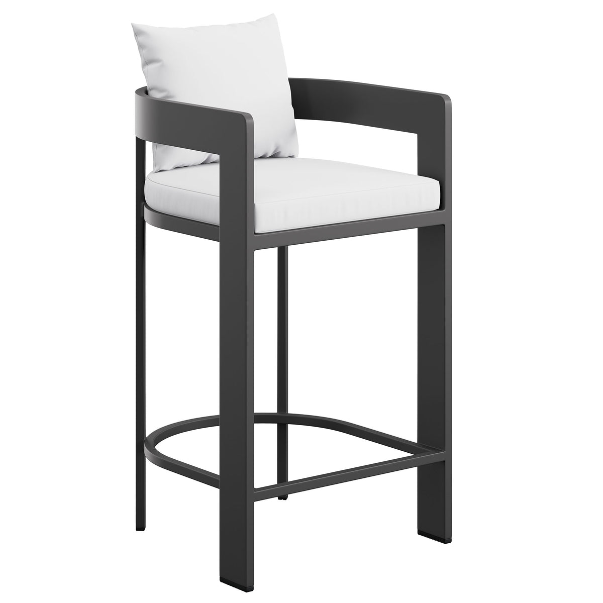 Tahoe Outdoor Patio Patio Aluminum Bar Chairs Set of 2 - White