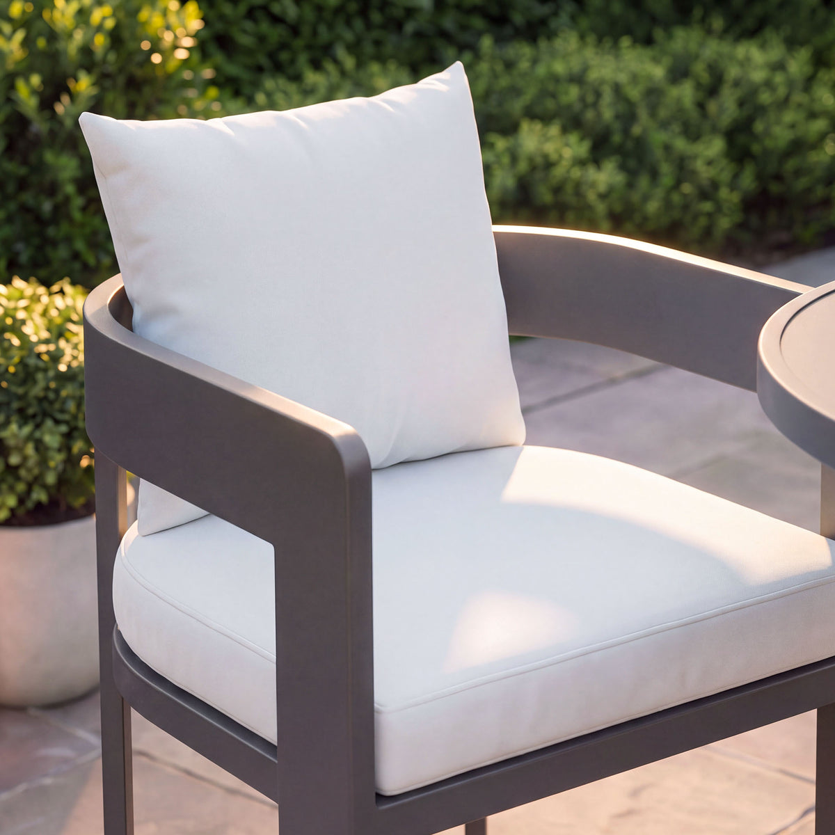 Tahoe Outdoor Patio Patio Aluminum Bar Chairs Set of 2 - White