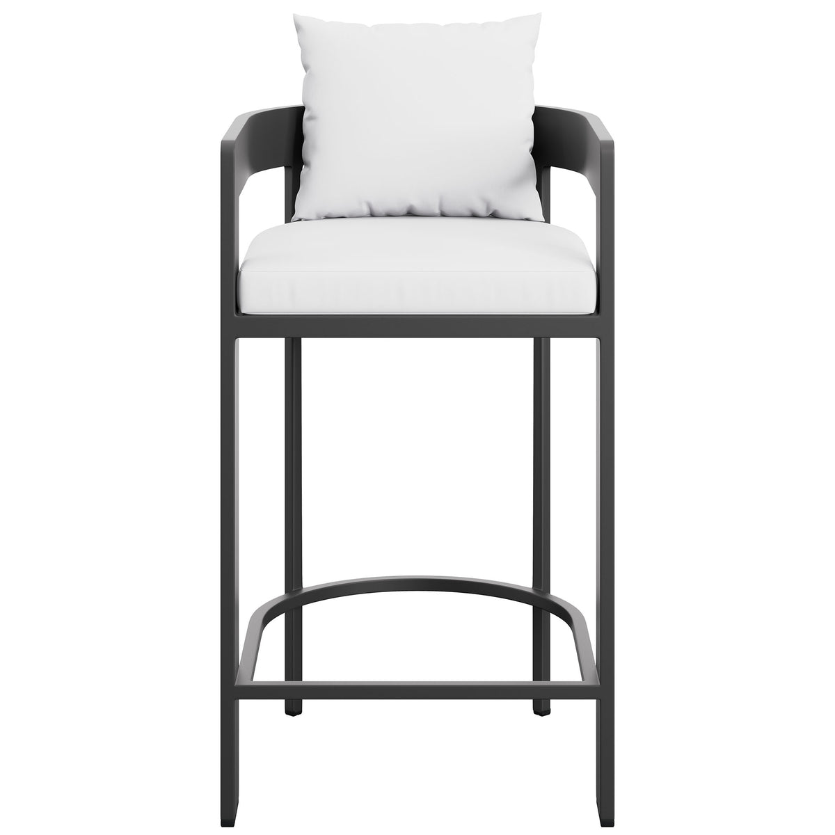 Tahoe Outdoor Patio Patio Aluminum Bar Chairs Set of 2 - White