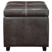 Treasure Upholstered Vinyl Ottoman - Espresso