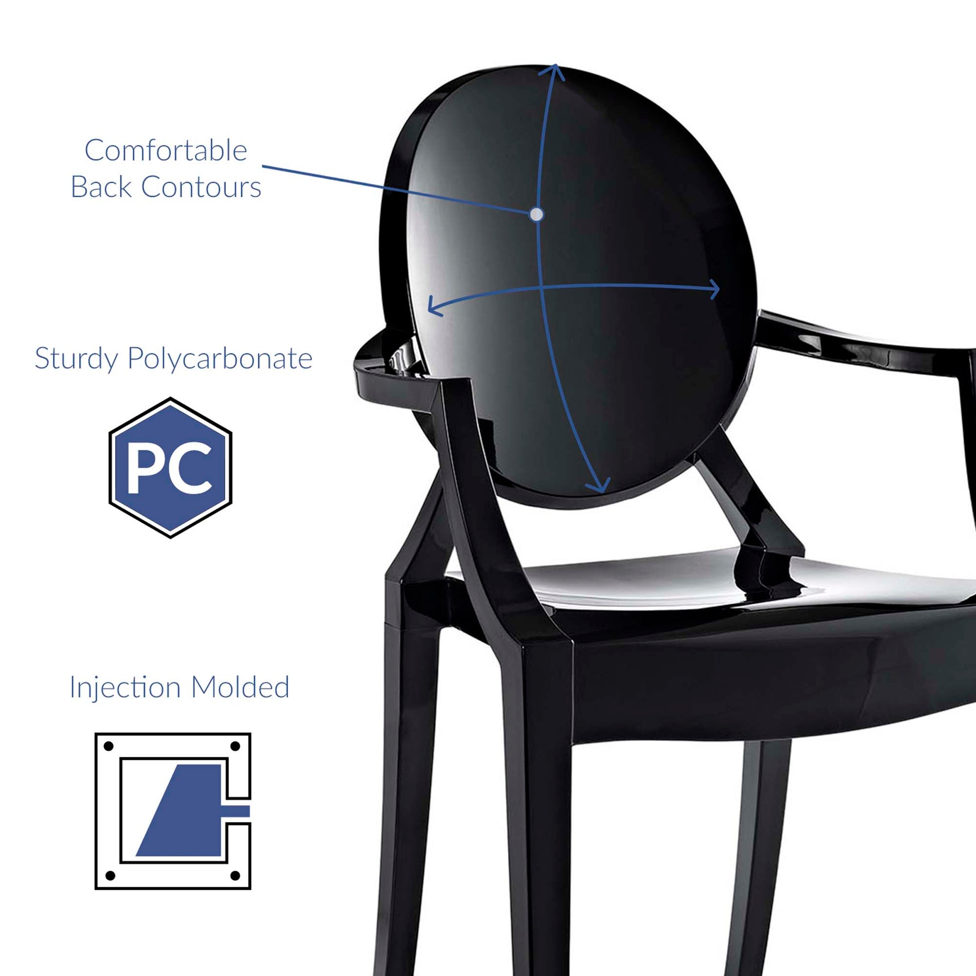 Casper Dining Armchairs Set of 2 - Blue