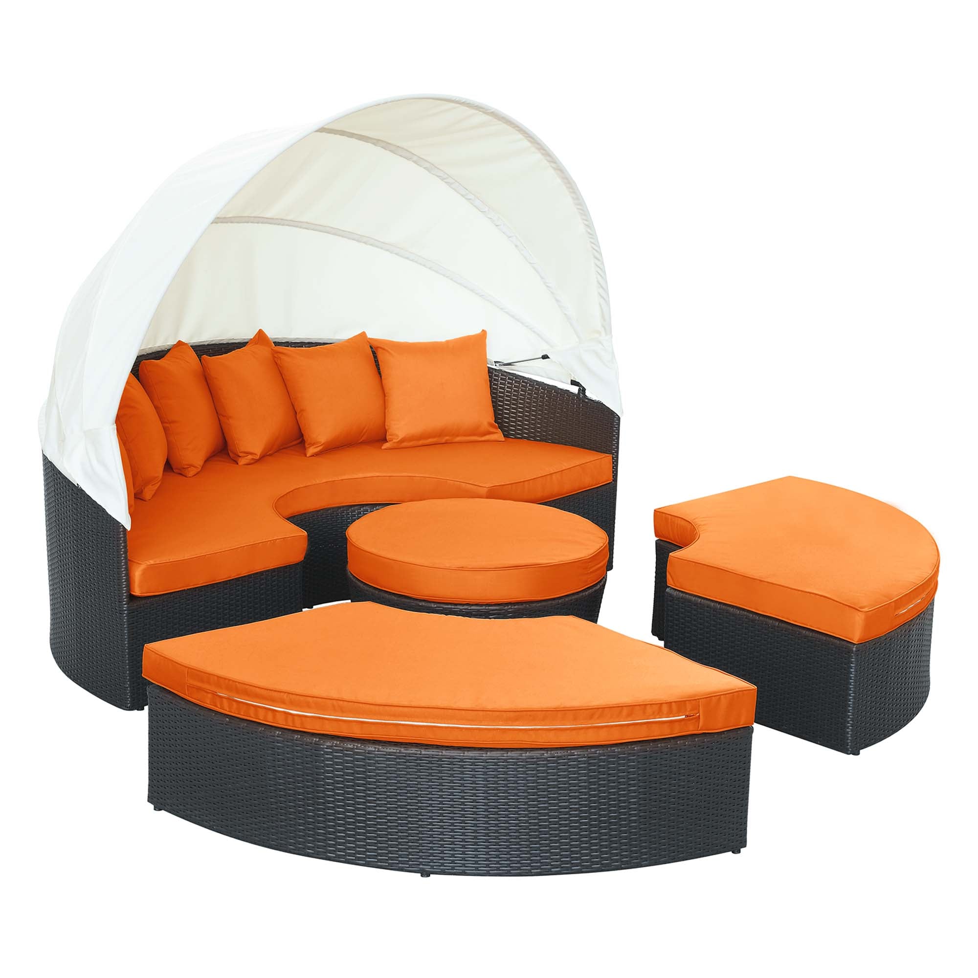 Quest Wicker Rattan Outdoor Patio Canopy Sectional Daybed