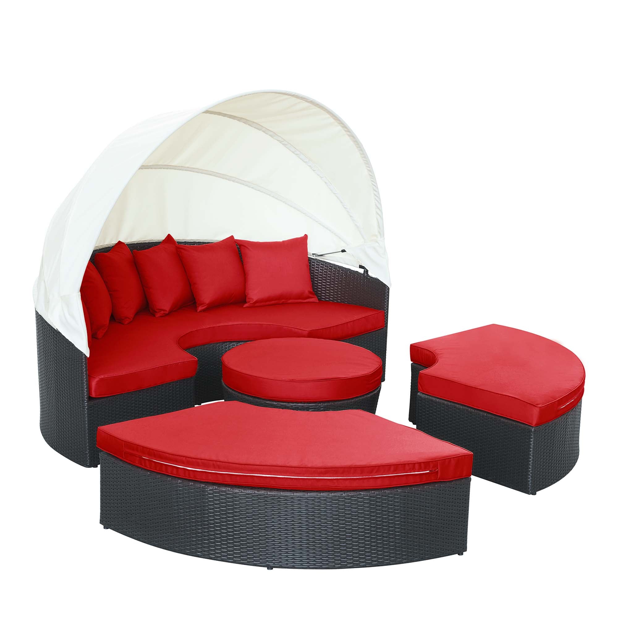 Quest Wicker Rattan Outdoor Patio Canopy Sectional Daybed