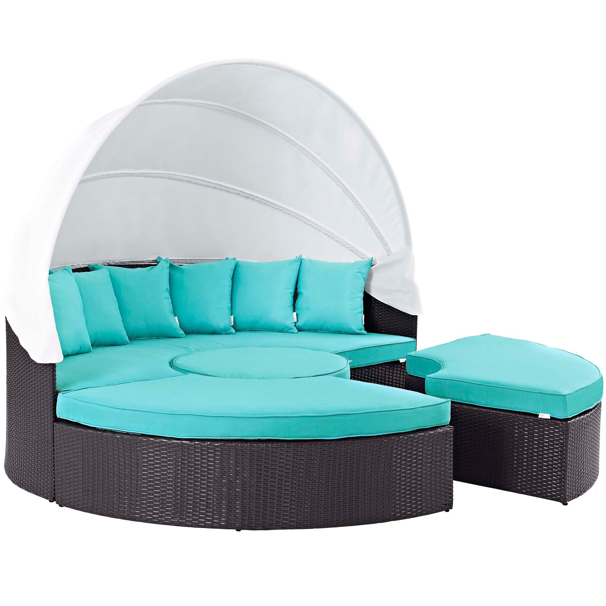 Quest Wicker Rattan Outdoor Patio Canopy Sectional Daybed