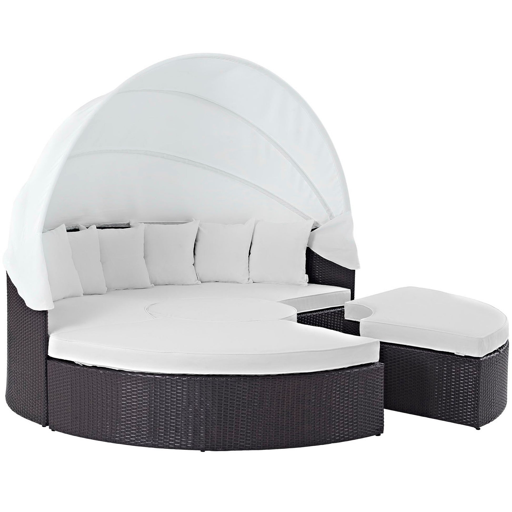 Quest Wicker Rattan Outdoor Patio Canopy Sectional Daybed