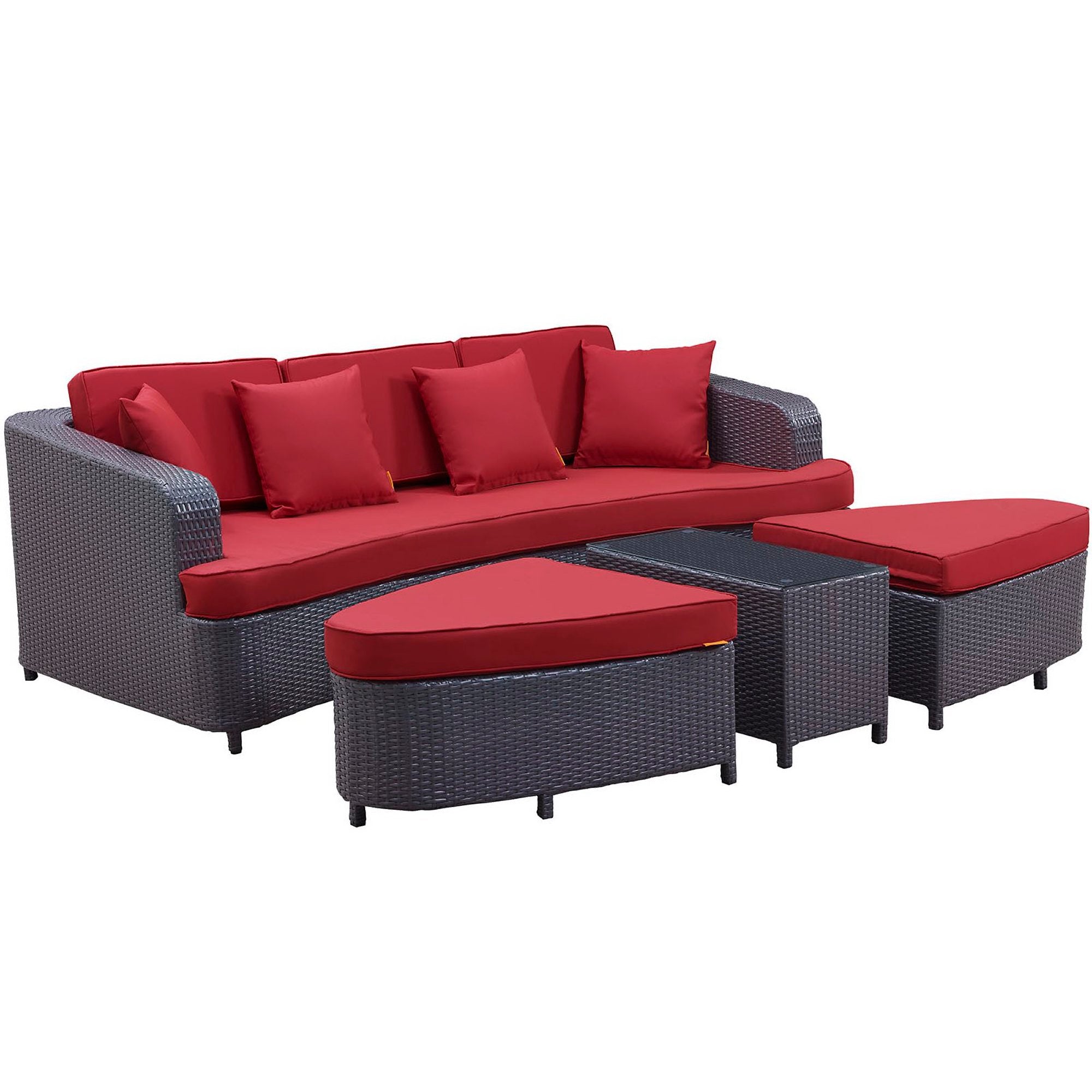 Monterey 4 Piece Outdoor Patio Sofa Set - Brown Red