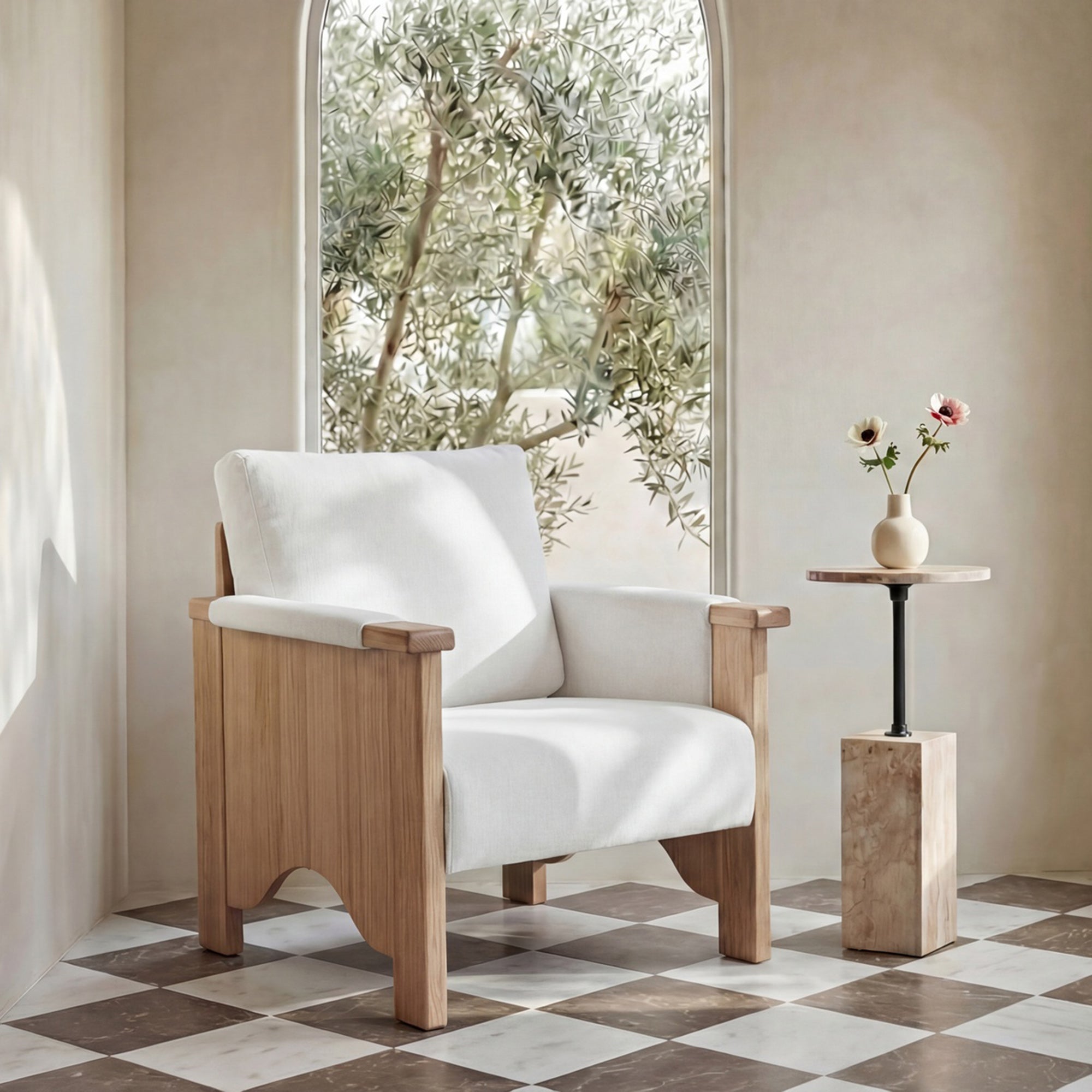 Bauer Accent Chair Cream by Moe's Home Collection - view 2